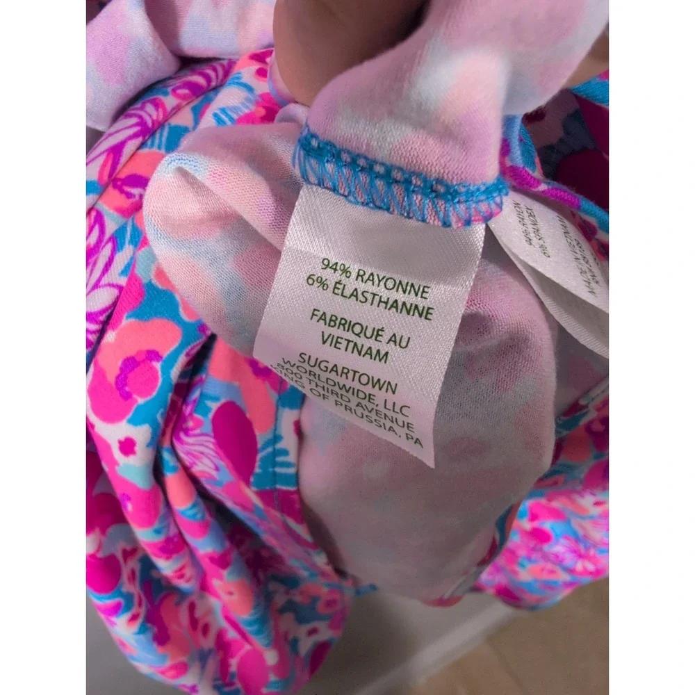 Lilly Pulitzer - Faye V-Neck Ruffle Dress - Aura Pink - Baby Bloomer - Size: L